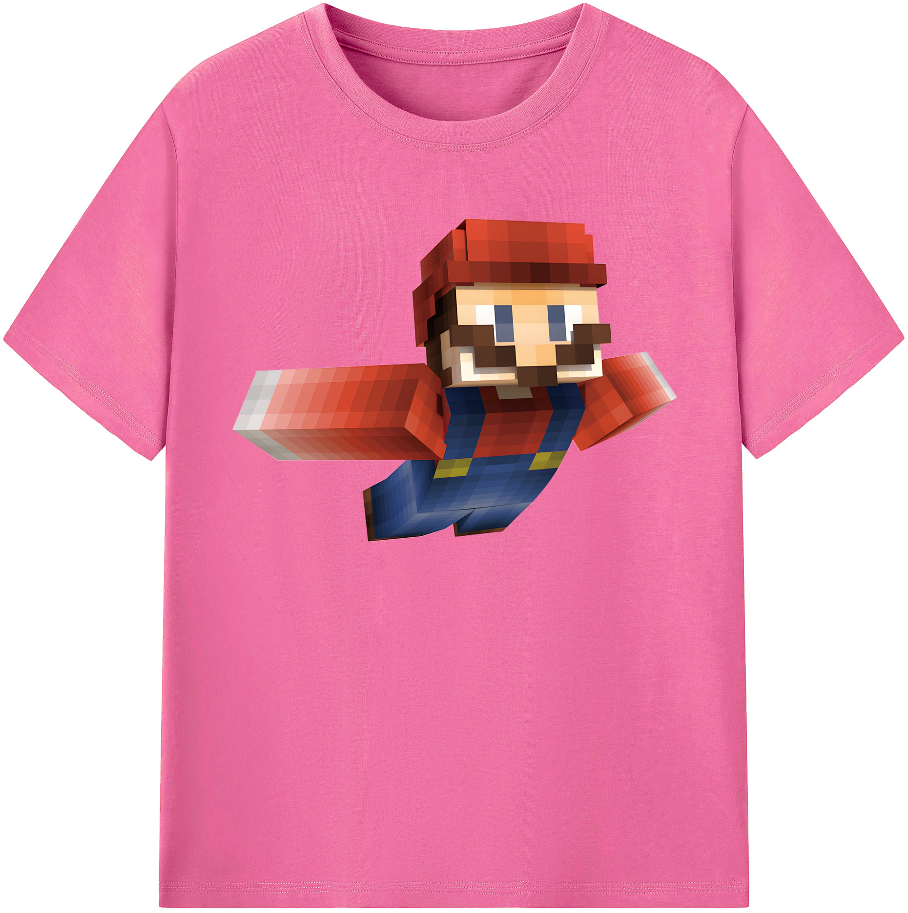 （画像用） マインクラフト ブロックの世界 Minecraft MC Block world レディースカジュアルプリントTシャツ（綿100％）